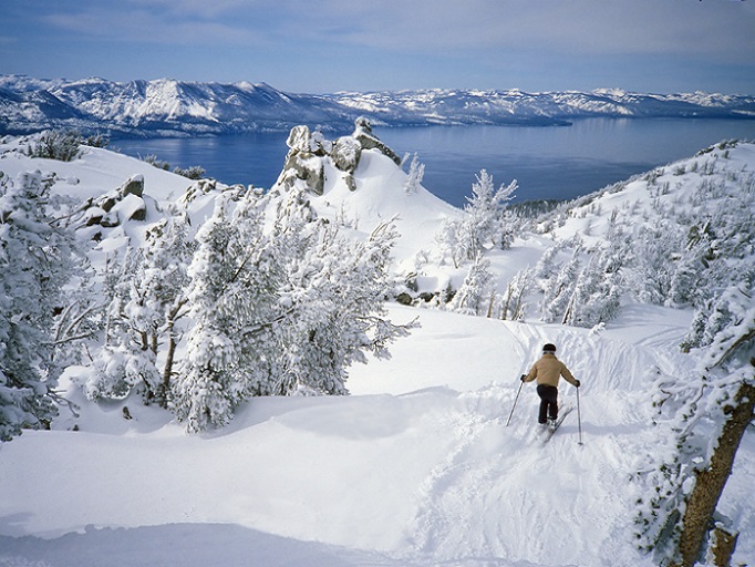 Lake Tahoe snow skiing